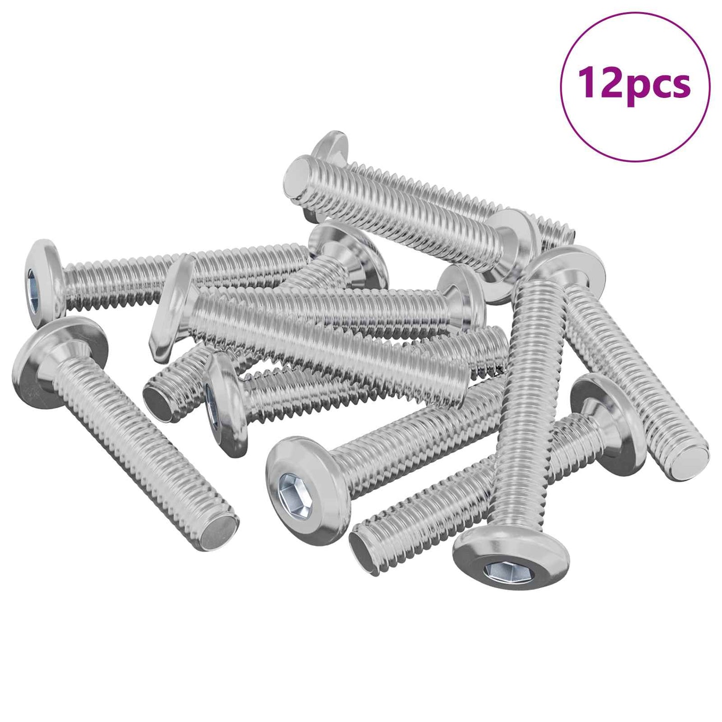 Vite con Testa Bloccante 12 pcs Argento M6 x 35 mm Acciaio