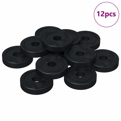 adatto per Rondella Piatta 12 pcs Nero ?15 x 3 mm