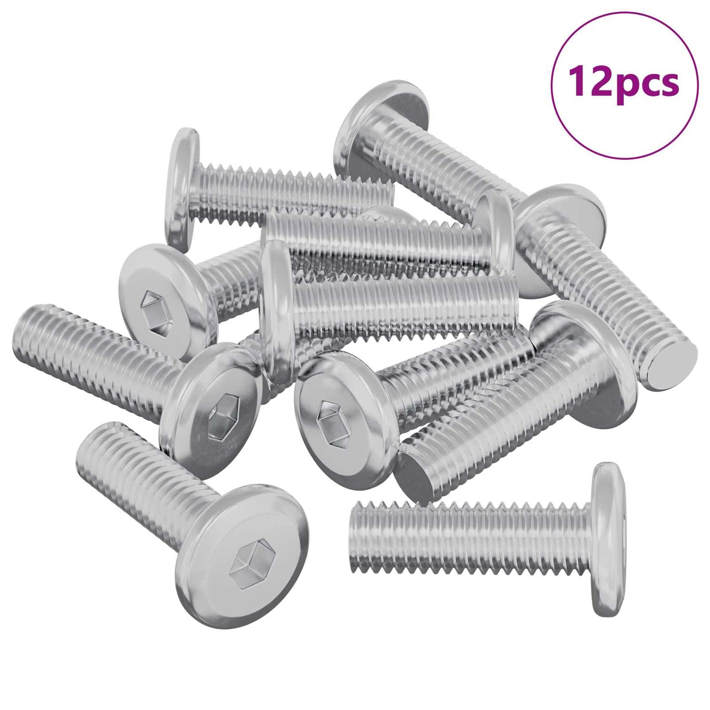 Vite 12 pcs Argento 8 x 25 mm Acciaio