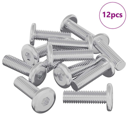 Vite 12 pcs Argento 8 x 25 mm Acciaio