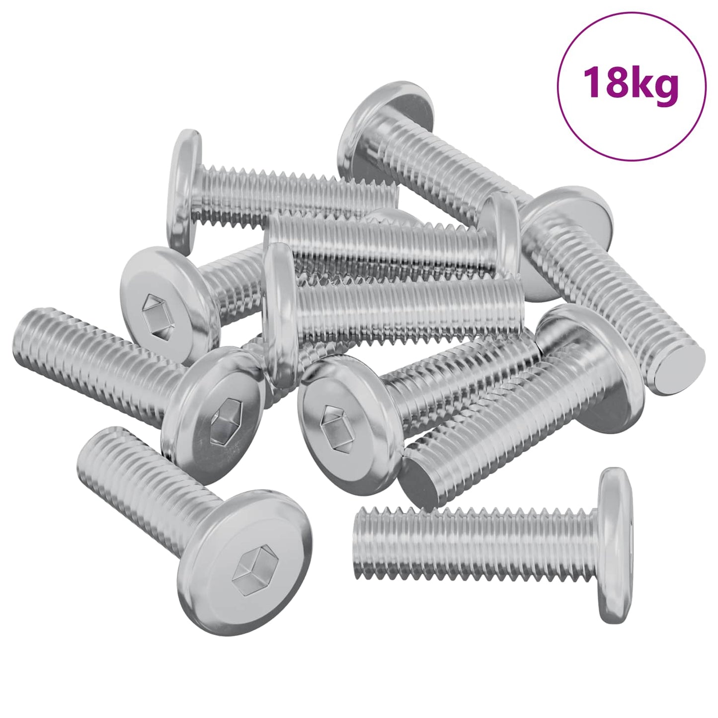 Vite 1593 pcs Argento 8 x 25 mm Acciaio
