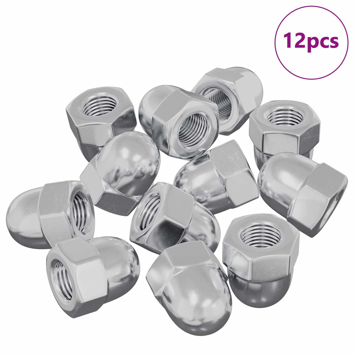 Dado 12 pcs Argento M6 x 10 mm Ferro