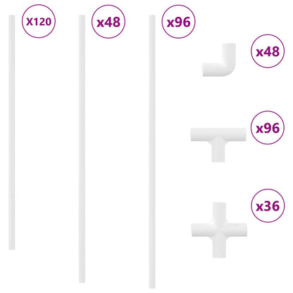 Tubo PVC 12 pcs Bianco 12,2 x 1,8 x 500 mm PP e PE