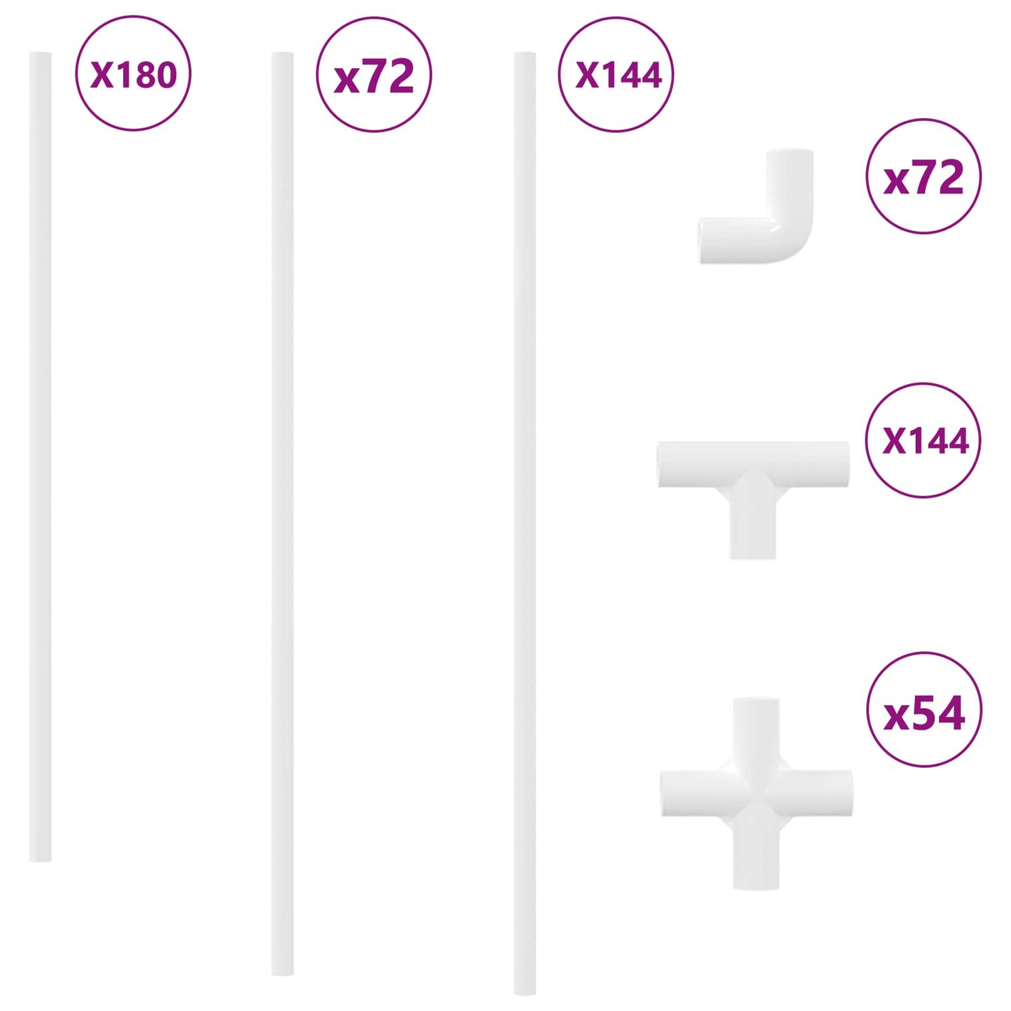 Tubo PVC 29 pcs Bianco PP e PE