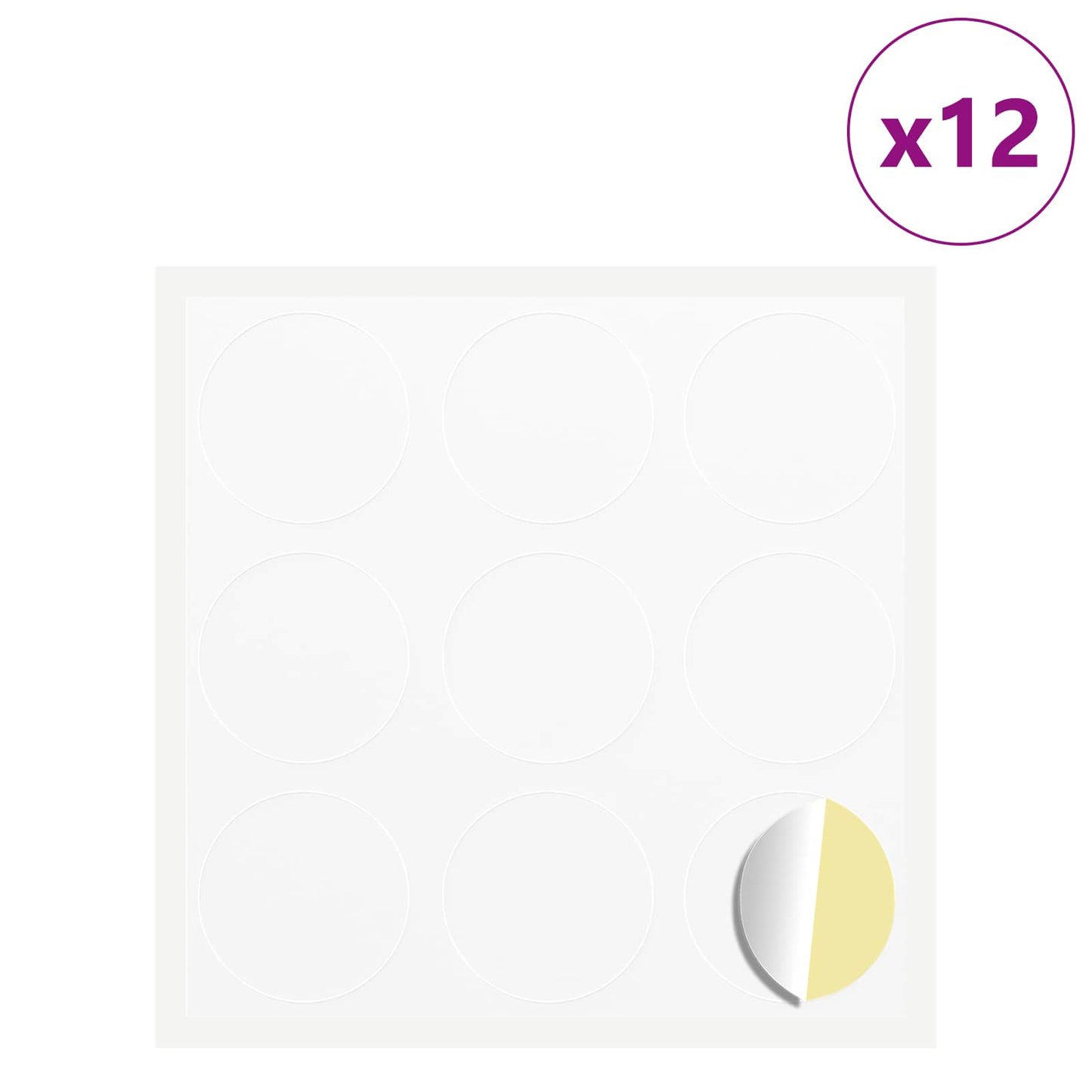 Adesivo 12 pcs Bianco Ã˜ 20 x 0,5 mm Carta