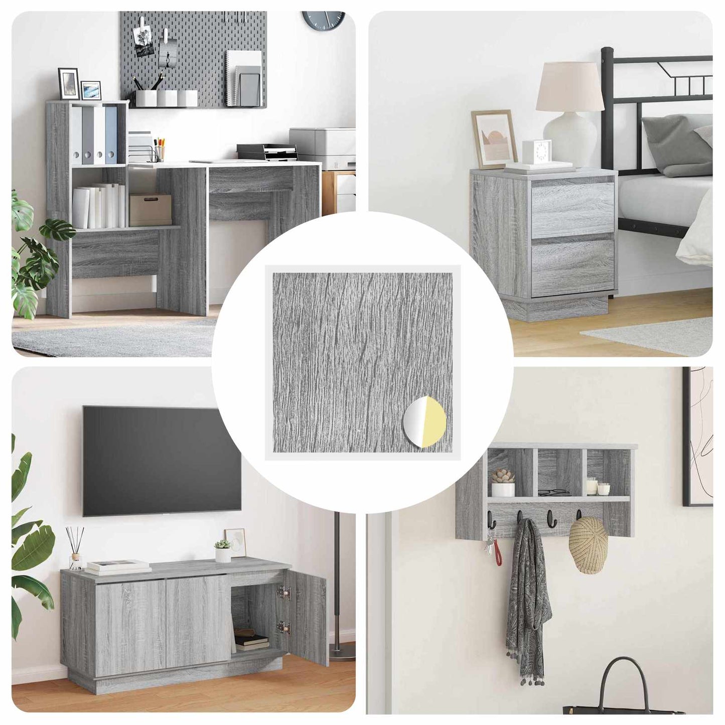 Copertura Vite Adesiva 12 pcs Grigio Sonoma Ã˜ 20 x 0,5 mm