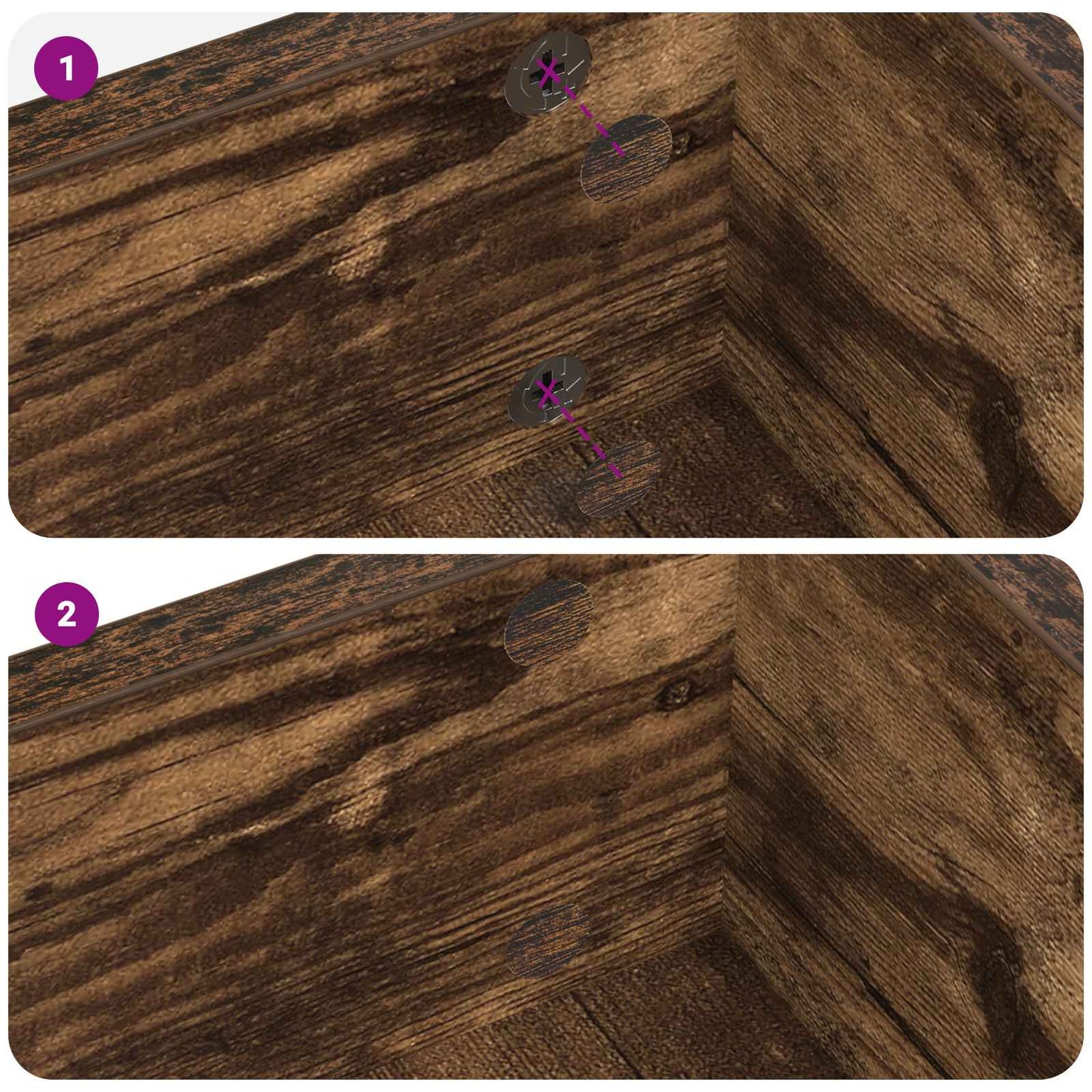 Copertura Vite Adesiva 2 pcs Rovere fumÃ© Ã˜ 20 x 0,5 mm