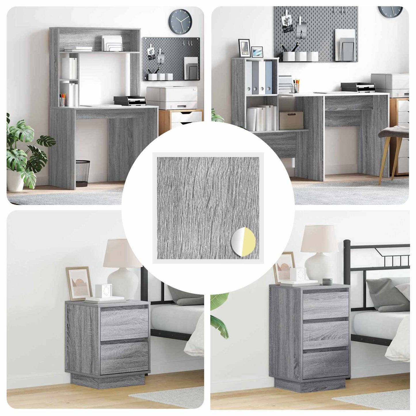 Copertura Vite Adesiva 12 pcs Grigio Sonoma Ã˜ 20 x 0,5 mm