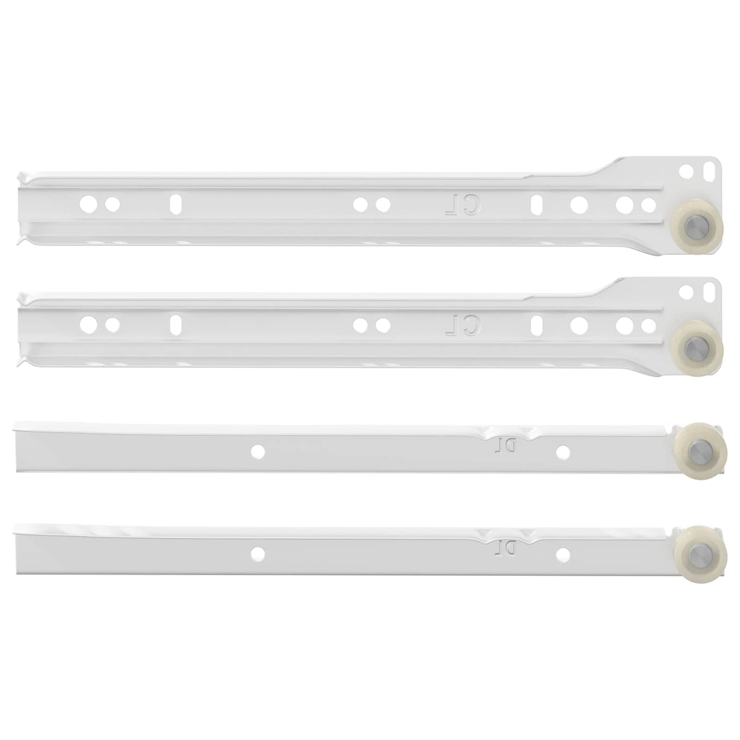 Scorrevole per cassetti 2 pcs Bianco 250 mm Acciaio