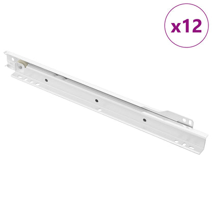 Scorrevole per cassetti 12 pcs Bianco 300 mm Acciaio