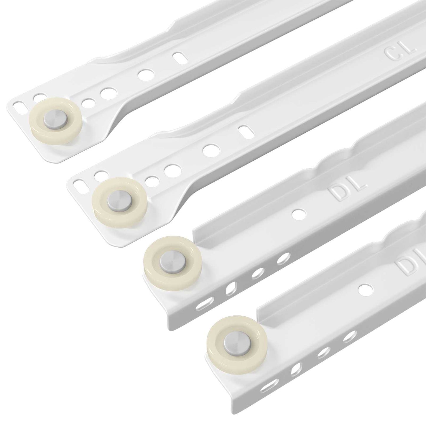 Scorrevole per cassetti 63 pcs Bianco Acciaio