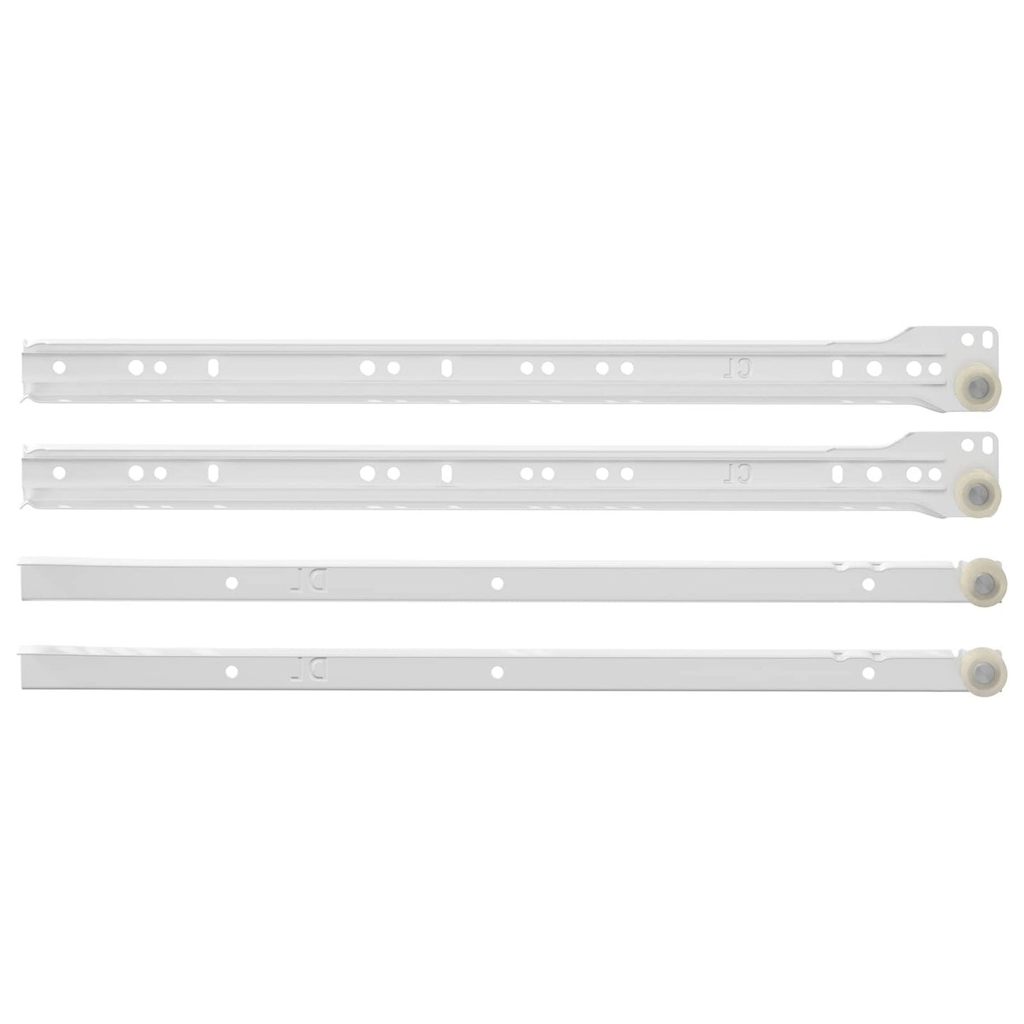 Scorrevole per cassetti 2 pcs Bianco 400 mm Acciaio