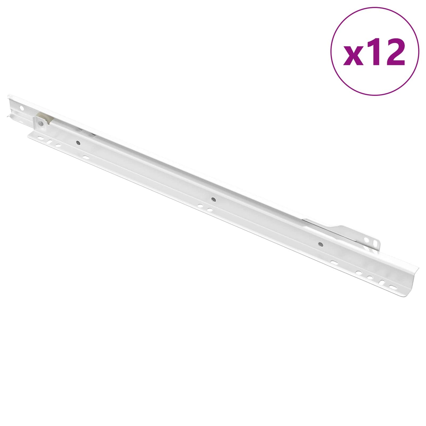 Scorrevole per cassetti 12 pcs Bianco 400 mm Acciaio