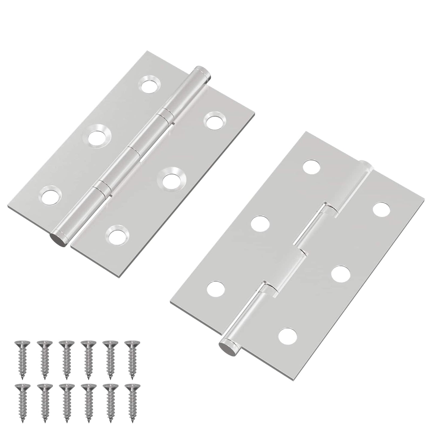 Cerniera Tinta unita 2 pcs Argento 58 x 35 x 1 mm Acciaio