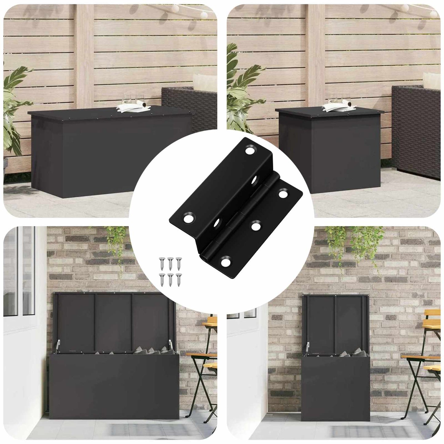 Cerniera 537 pcs Nero 38 x 17 x 60 mm Ferro
