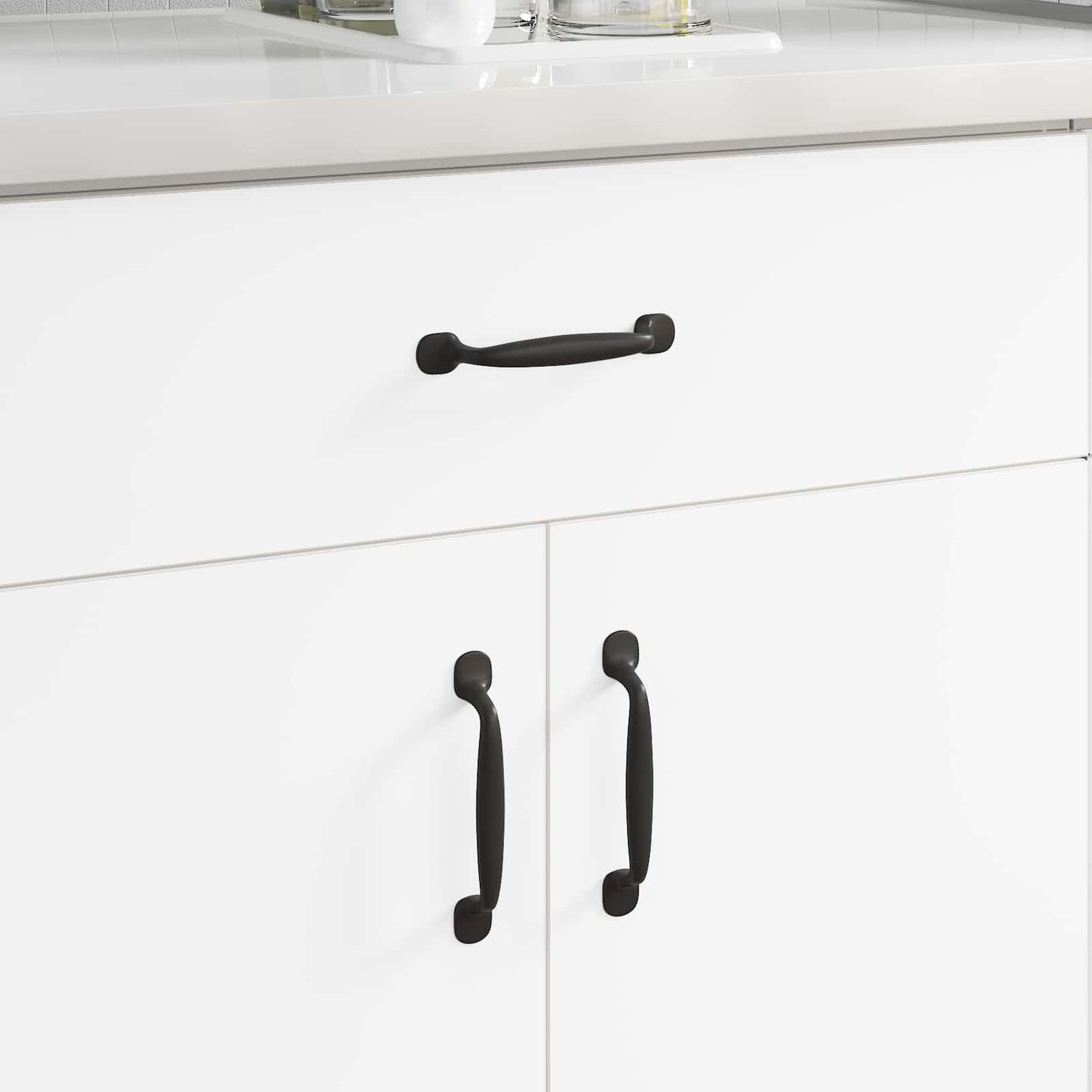 Maniglia per Mobili 2 pcs Nero 130 x 19,4 x 22,3 mm Alluminio