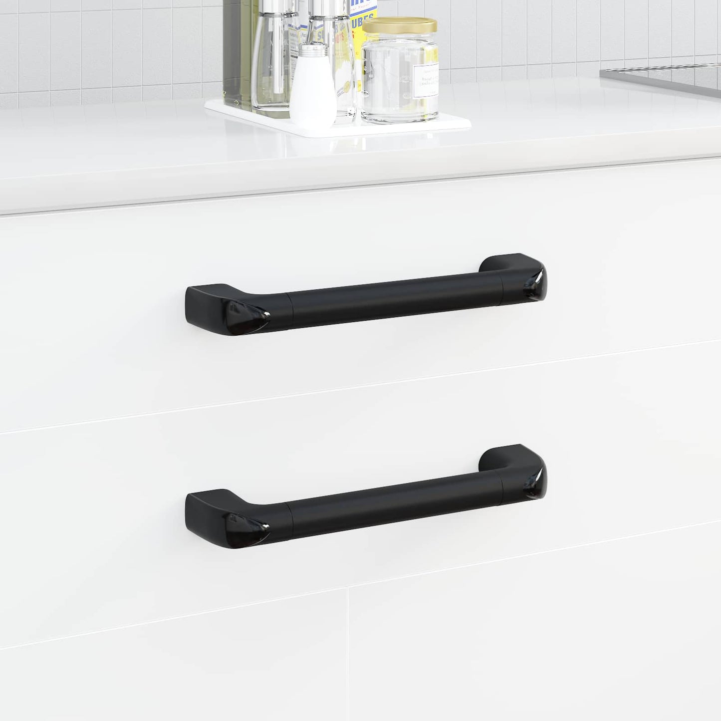 Manico Tinta unita 2 pcs Nero 380 x 34 x 85 mm Alluminio e PP