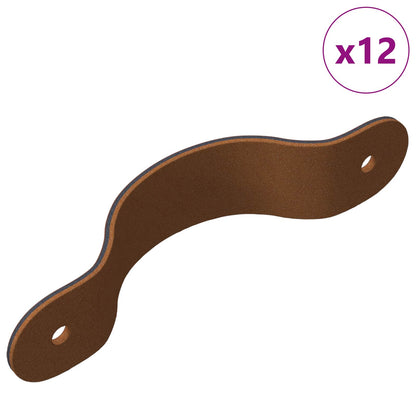 Maniglie per Armadi 12 pcs Marrone 140 x 25 x 2,3 mm PU