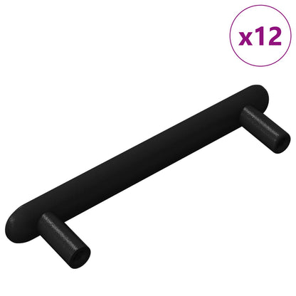 Maniglia per Armadio 12 pcs Nero 121 x 16.6 x 28.3 mm Ferro