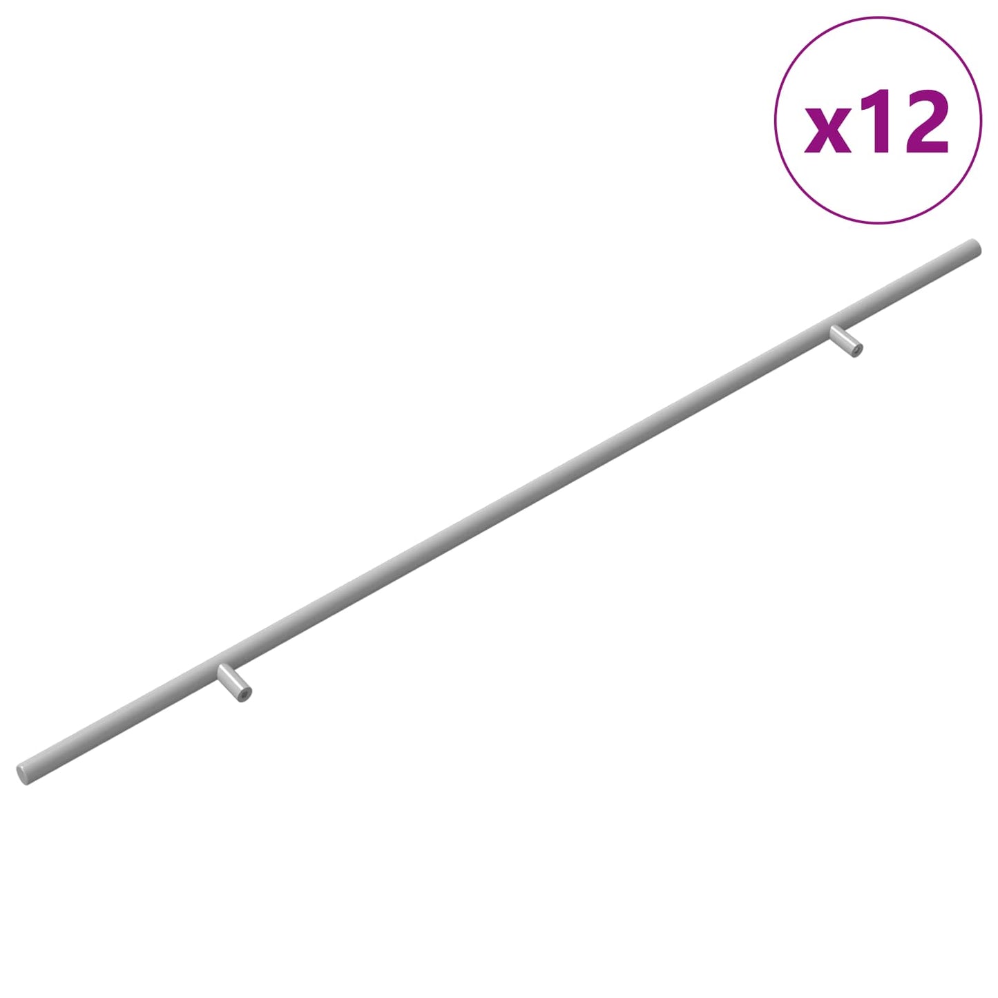 Maniglia per Armadio 12 pcs Argento 700mm Acciaio inossidabile