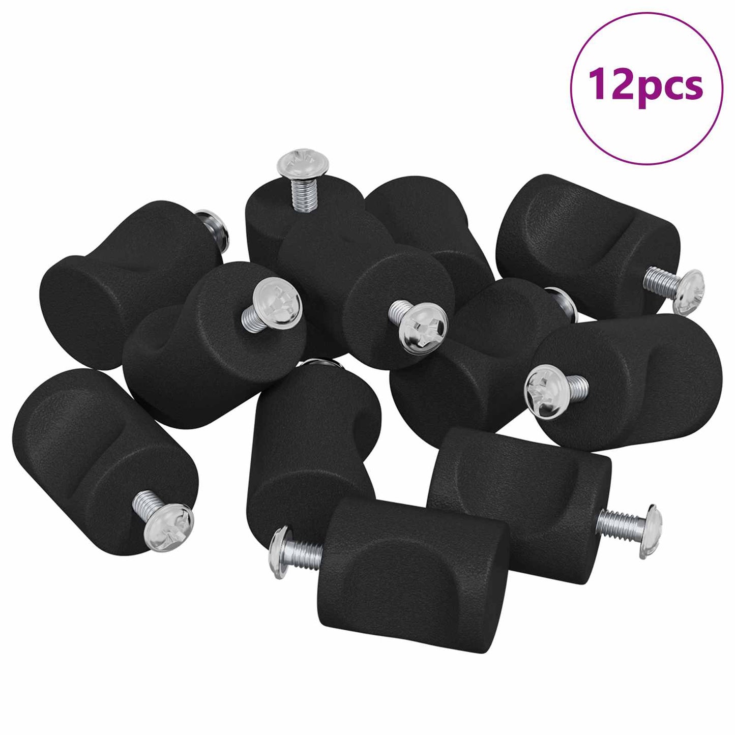 Maniglie per Armadi 12 pcs Nero M4 x 12 mm Ferro