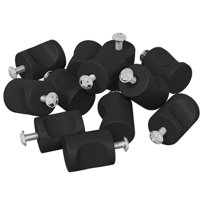 Maniglia per Armadio 12 pcs Nero 18 x 23 mm Ferro