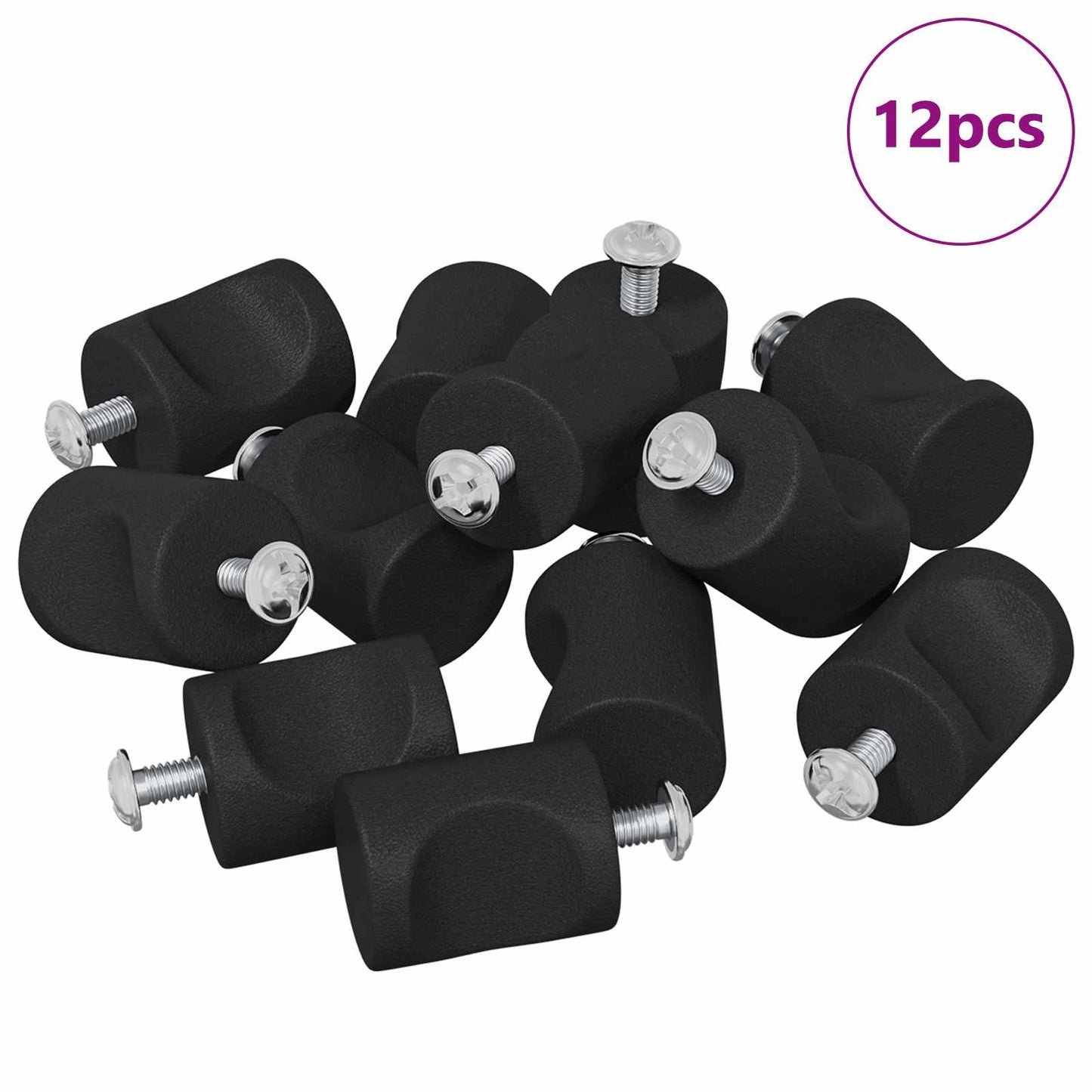 Maniglia per Armadio 12 pcs Nero 18 x 23 mm Ferro