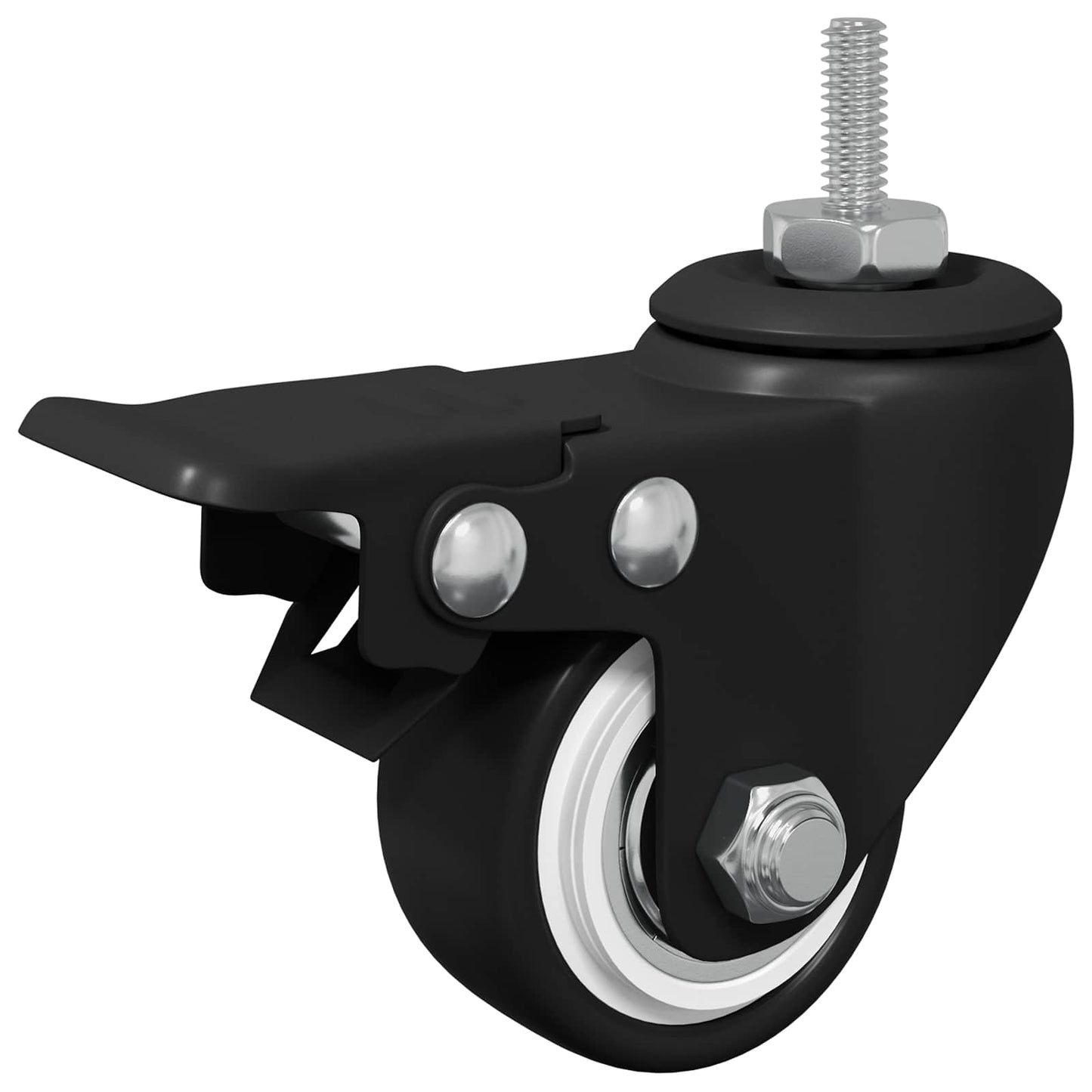 Ruote 2 pcs Nero M6 x 37 mm Ferro e nylon