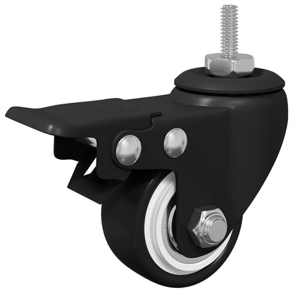 Ruote 2 pcs Nero M6 x 37 mm Ferro e nylon