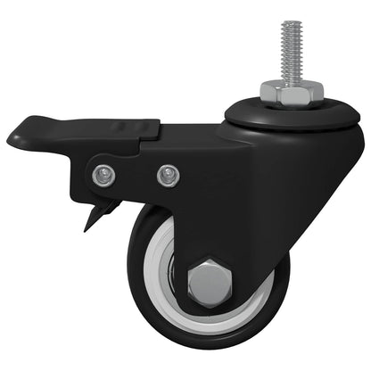 Ruote 2 pcs Nero M6 x 37 mm Ferro e nylon