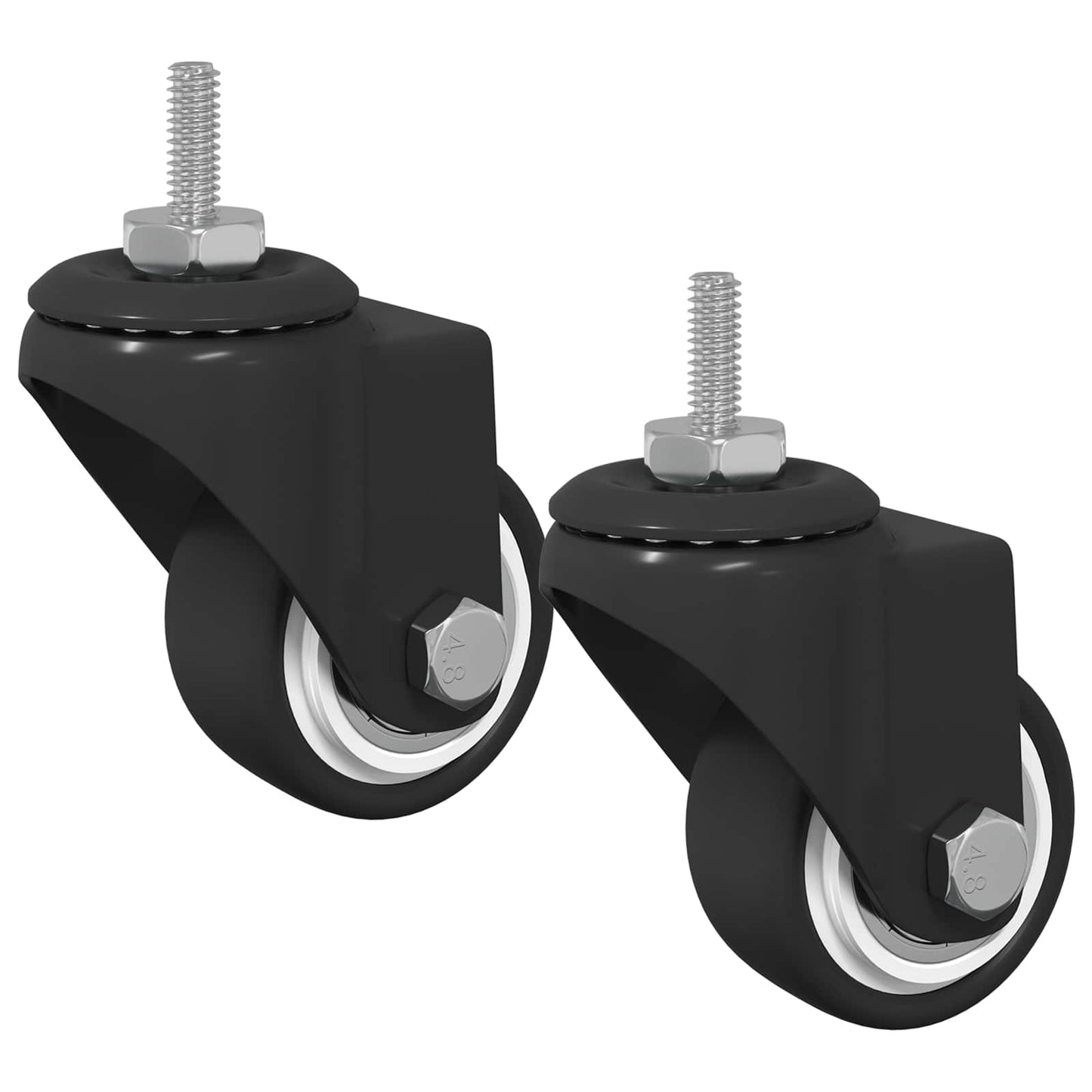 Rullo girevole 2 pcs Nero 40,4 x 40,4 x 19,7 mm Ferro e nylon