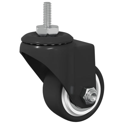 Rullo girevole 2 pcs Nero 40,4 x 40,4 x 19,7 mm Ferro e nylon