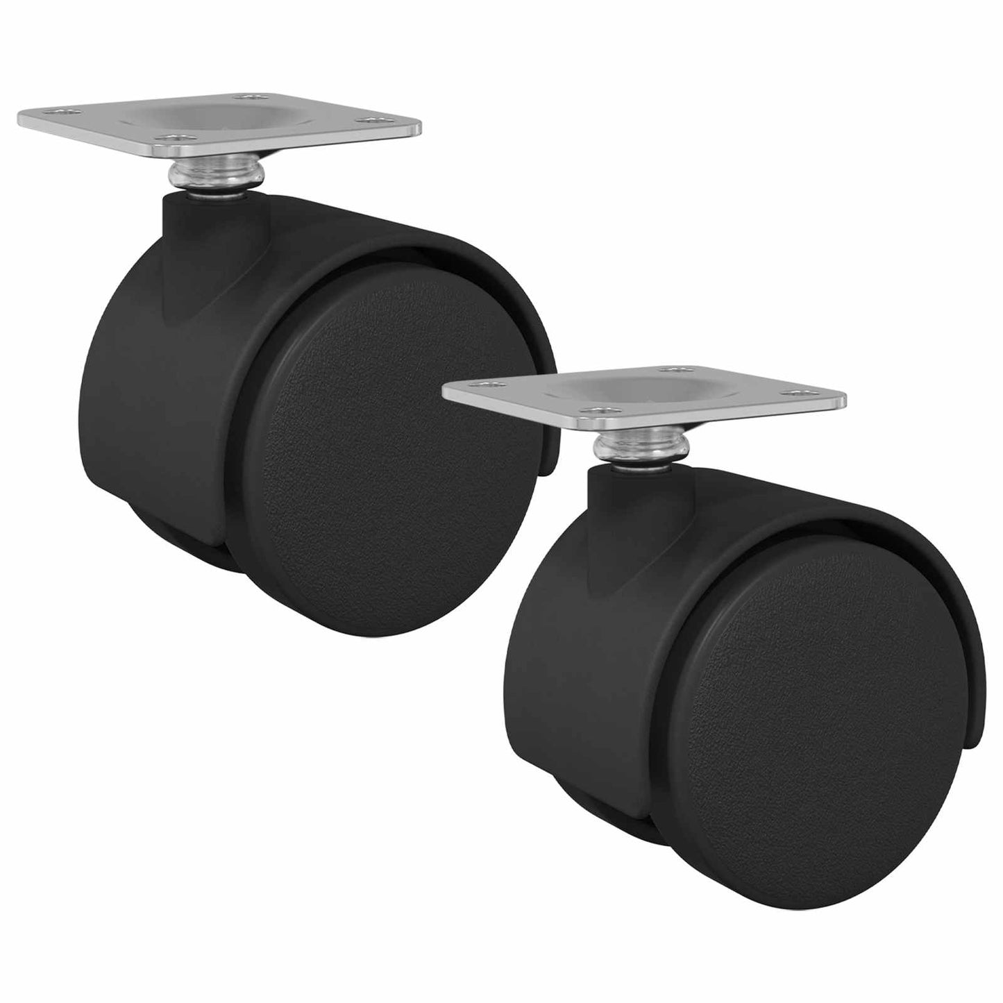Rullo girevole 2 pcs Nero 39,5 x 39,5 x 37,8 mm Ferro e PP