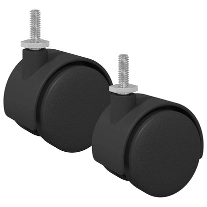 Ruota 2 pcs Nero e Argento 40,1 x 40,1 x 37,8 mm Ferro e PP