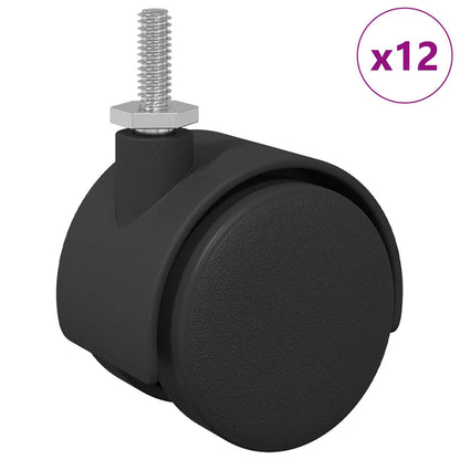 Ruota 12 pcs Nero e Argento 40,1 x 40,1 x 37,8 mm Ferro e PP