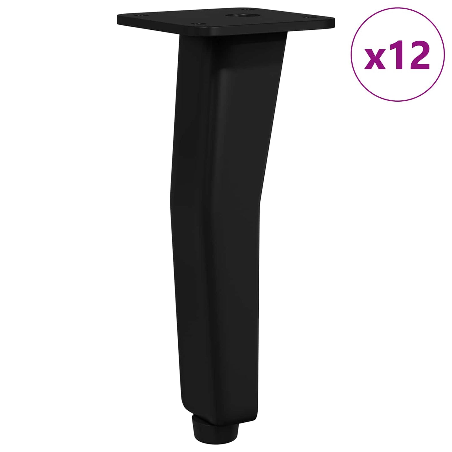 Piedi in piedi 12 pcs Nero 40 x 40 x 100 mm Ferro