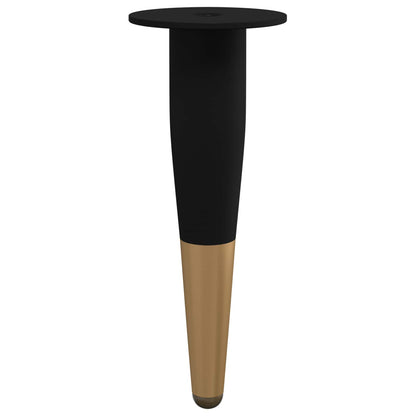 Piedini per mobili 12 pcs Nero e Oro Ã˜ 40 x 98 mm Ferro