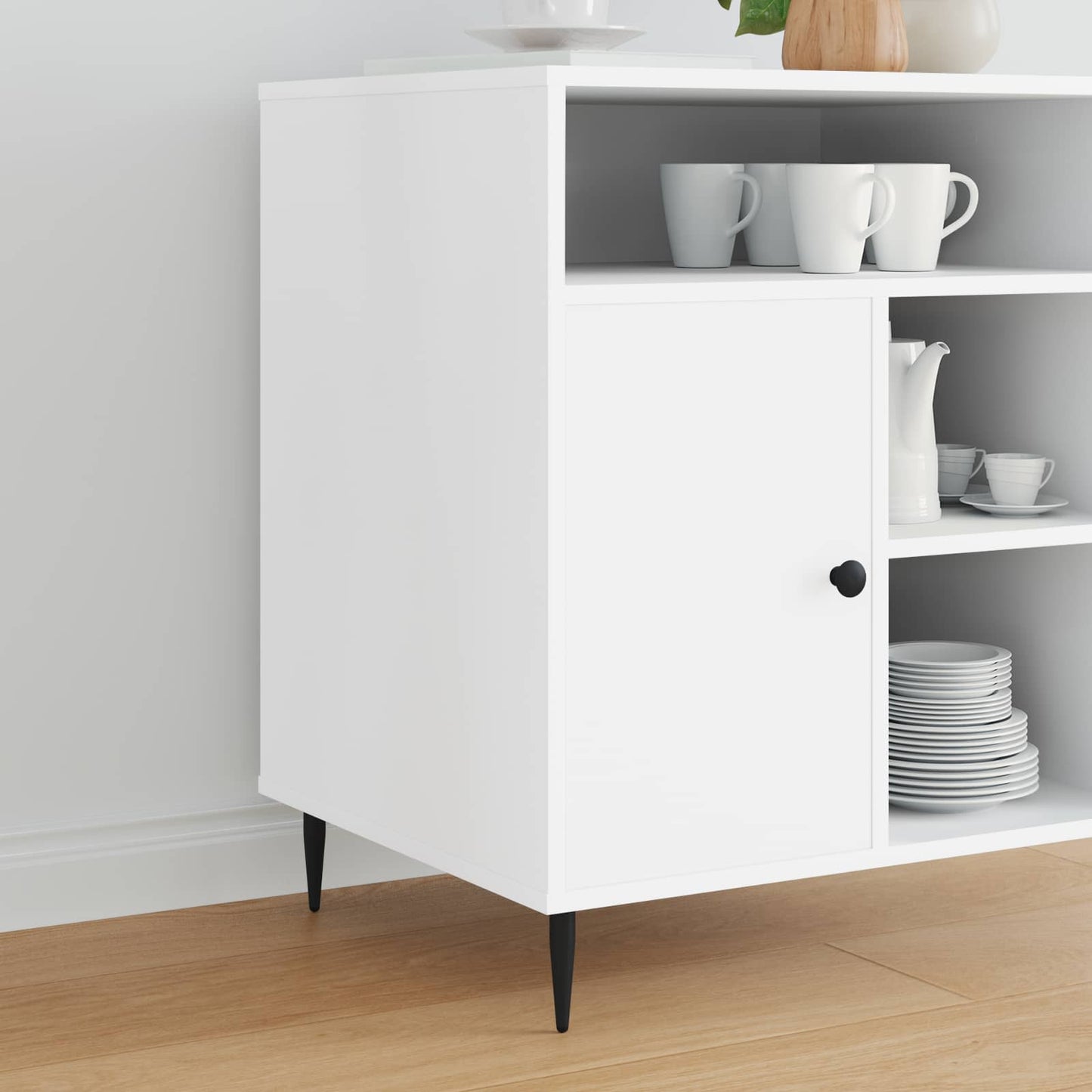 Piedini per mobili 2 pcs Nero Ã˜ 40 x 98 mm Ferro
