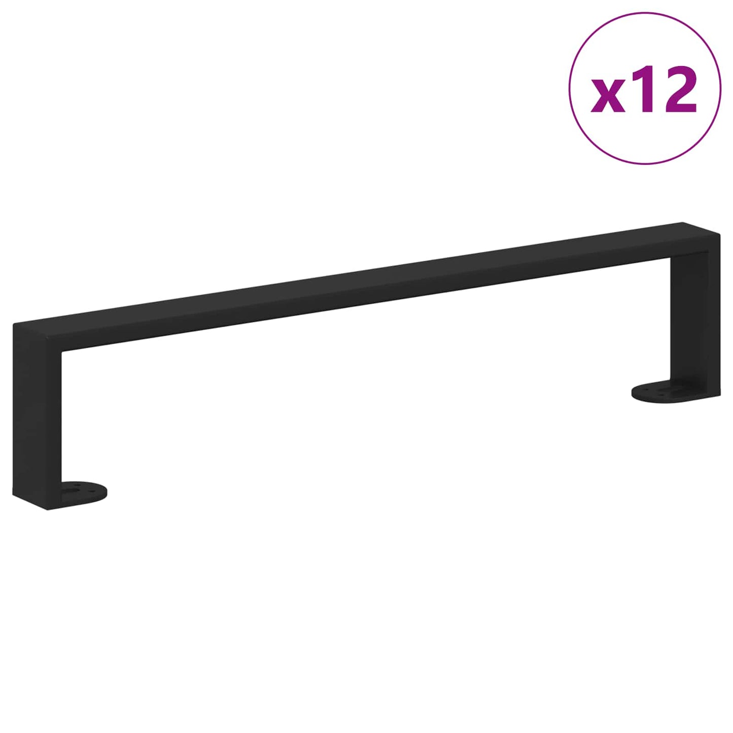 Piedini per mobili 12 pcs Nero 481 x 40,5 x 100 mm Ferro