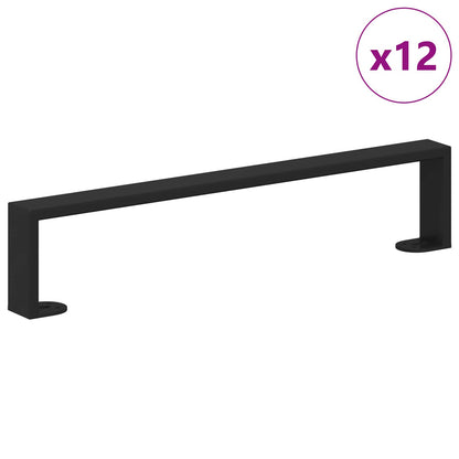 Piedini per mobili 12 pcs Nero 481 x 40,5 x 100 mm Ferro