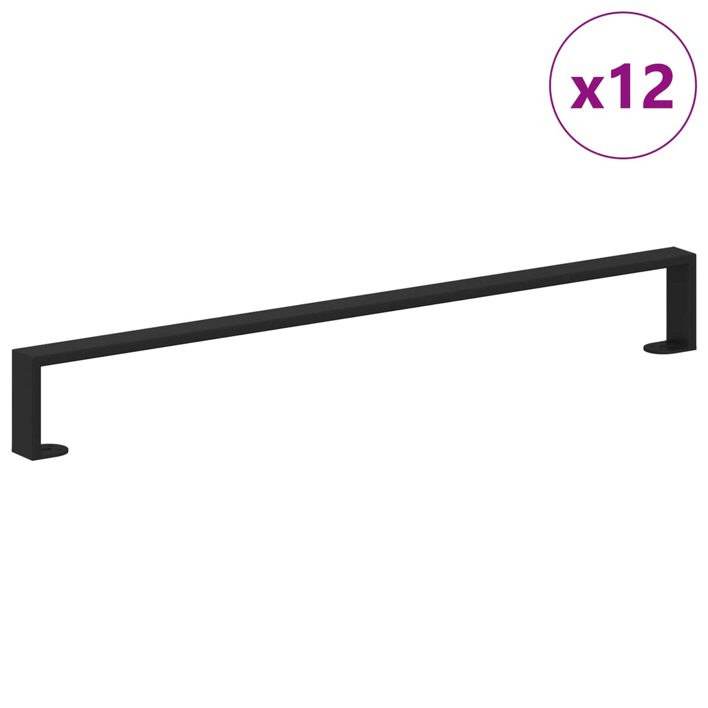 Piedini per mobili 12 pcs Nero 796 x 40,5 x 100 mm Ferro