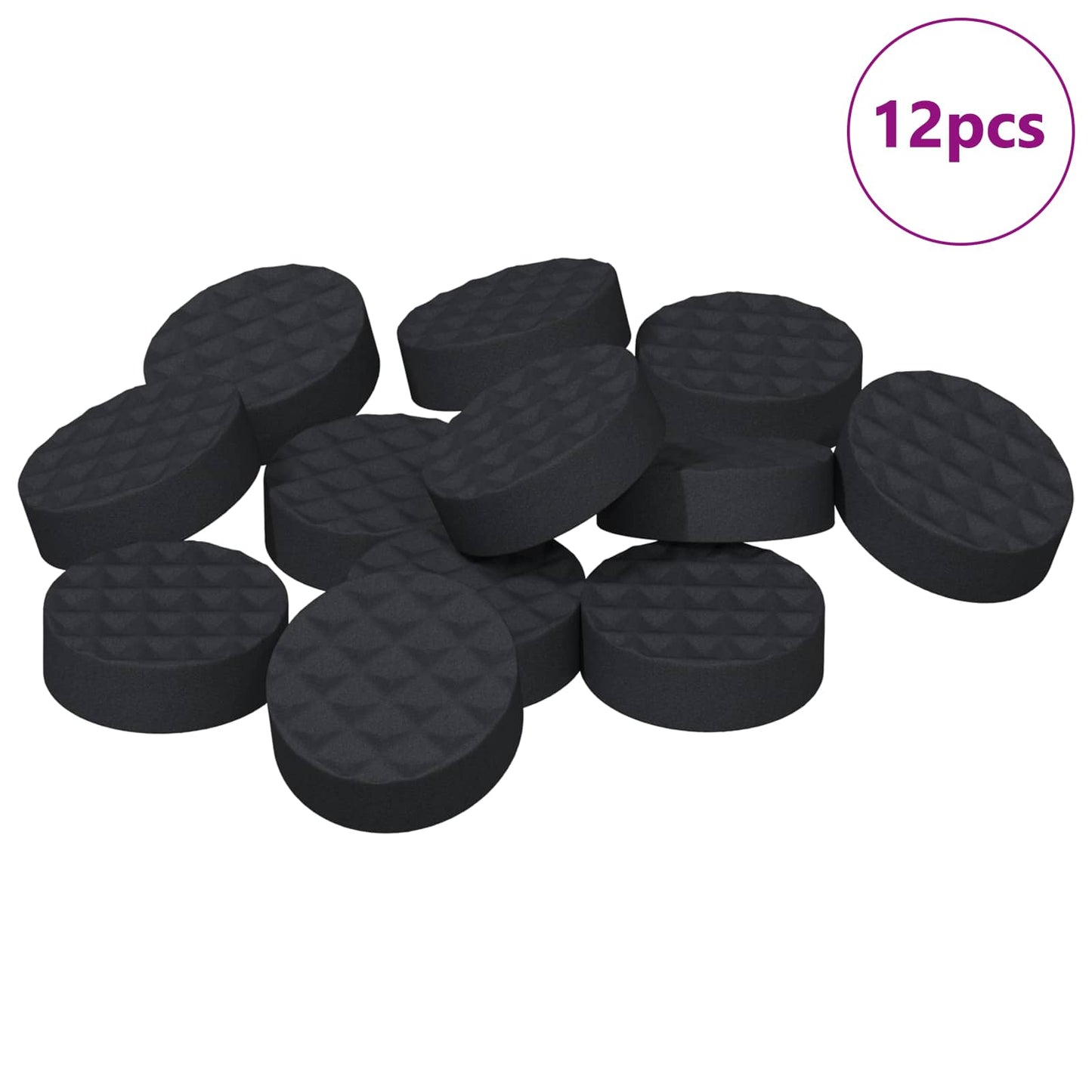 Pannelli per Piedi di Mobili 12 pcs Nero Ã˜ 14 x 4 mm EVA