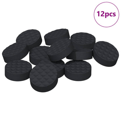 Pannelli per Piedi di Mobili 12 pcs Nero Ã˜ 14 x 4 mm EVA