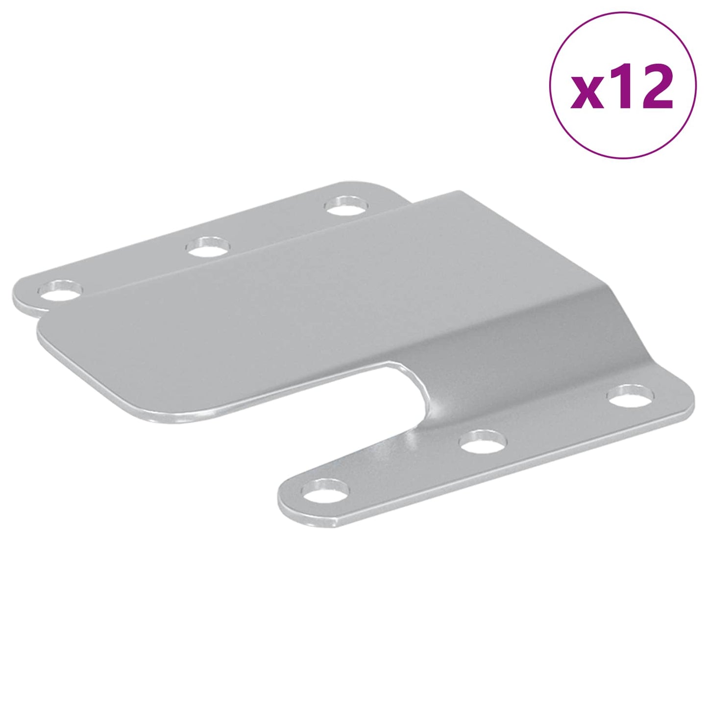 Staffa di Montaggio Flush 12 pcs Argento 75 x 66 x 1,4 mm