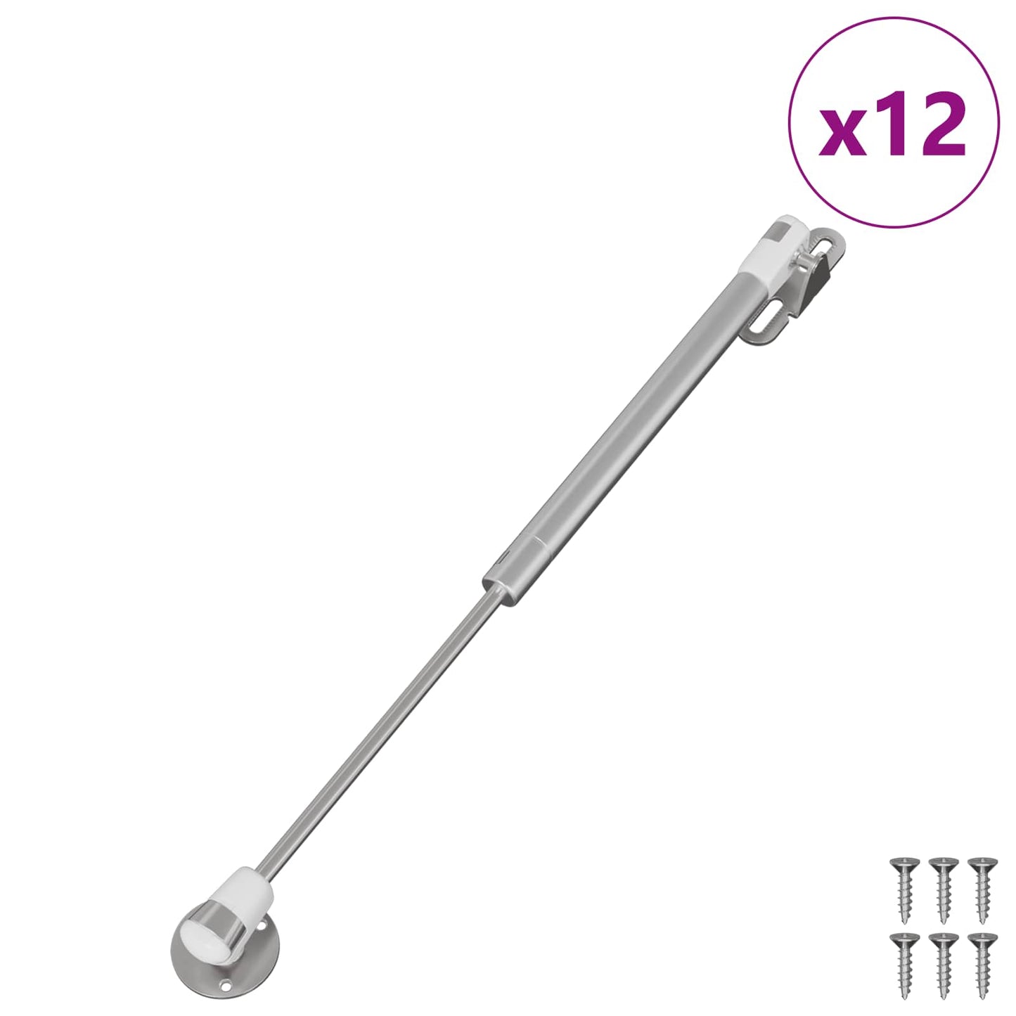 Molla Gas Idraulica 12 pcs Argento 280 x 17 x 16 mm PP e Ferro