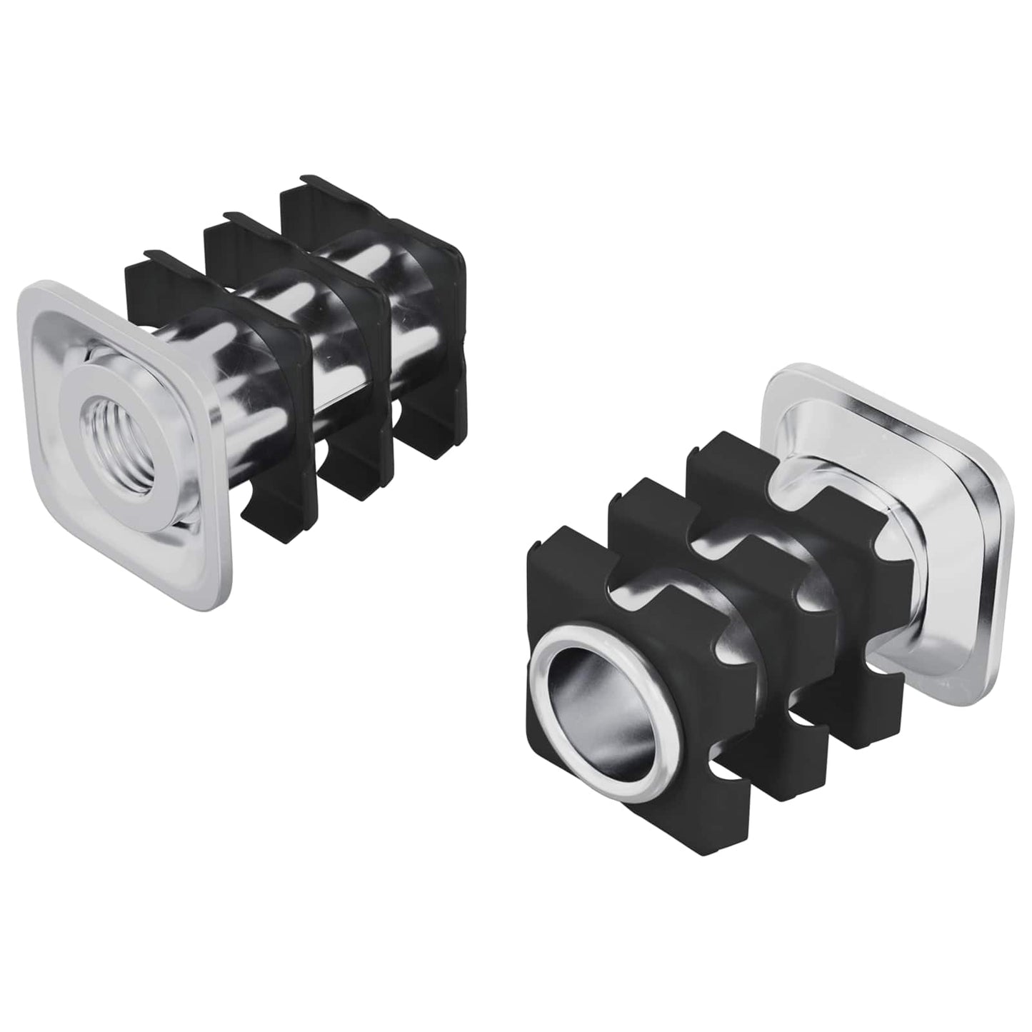 Inserto per tubo filettato 2 pcs Nero e Argento Acciaio zincato