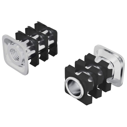 Inserto per tubo filettato 2 pcs Nero e Argento Acciaio zincato