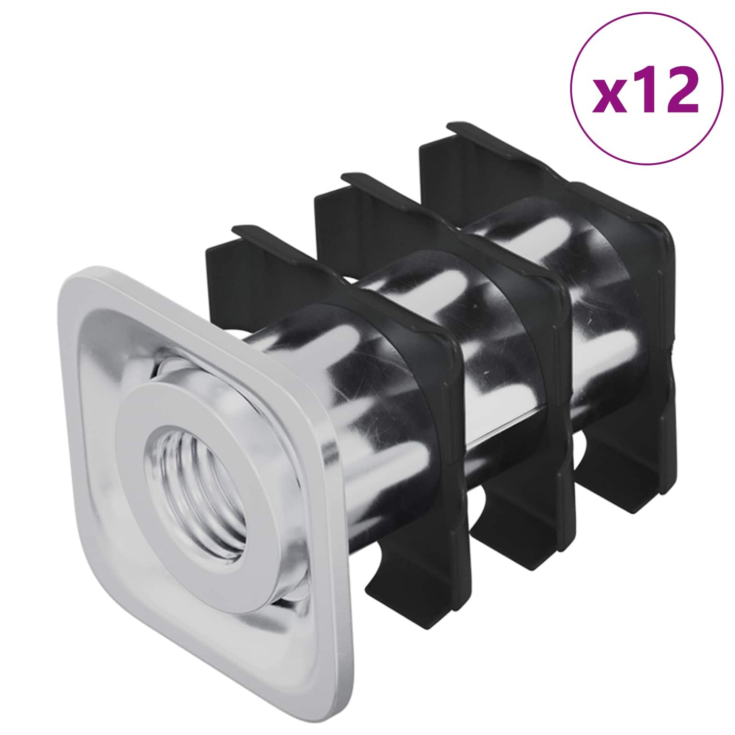 Inserto per tubo filettato 12 pcs Nero e Argento