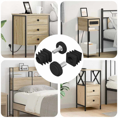 Livellatori per Mobili Regolabile 2 pcs Nero M6 PP