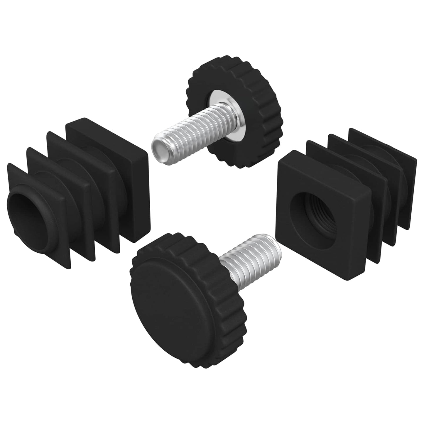 Livellatori per Mobili Regolabile 2 pcs Nero M6 PP